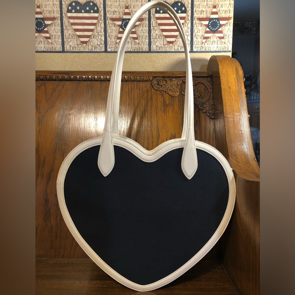NWT-Kate Spade-Rainbow🌈Collection-Love Shack-Large Heart💙Tote-Blazer Blue-$429 - Picture 4 of 16